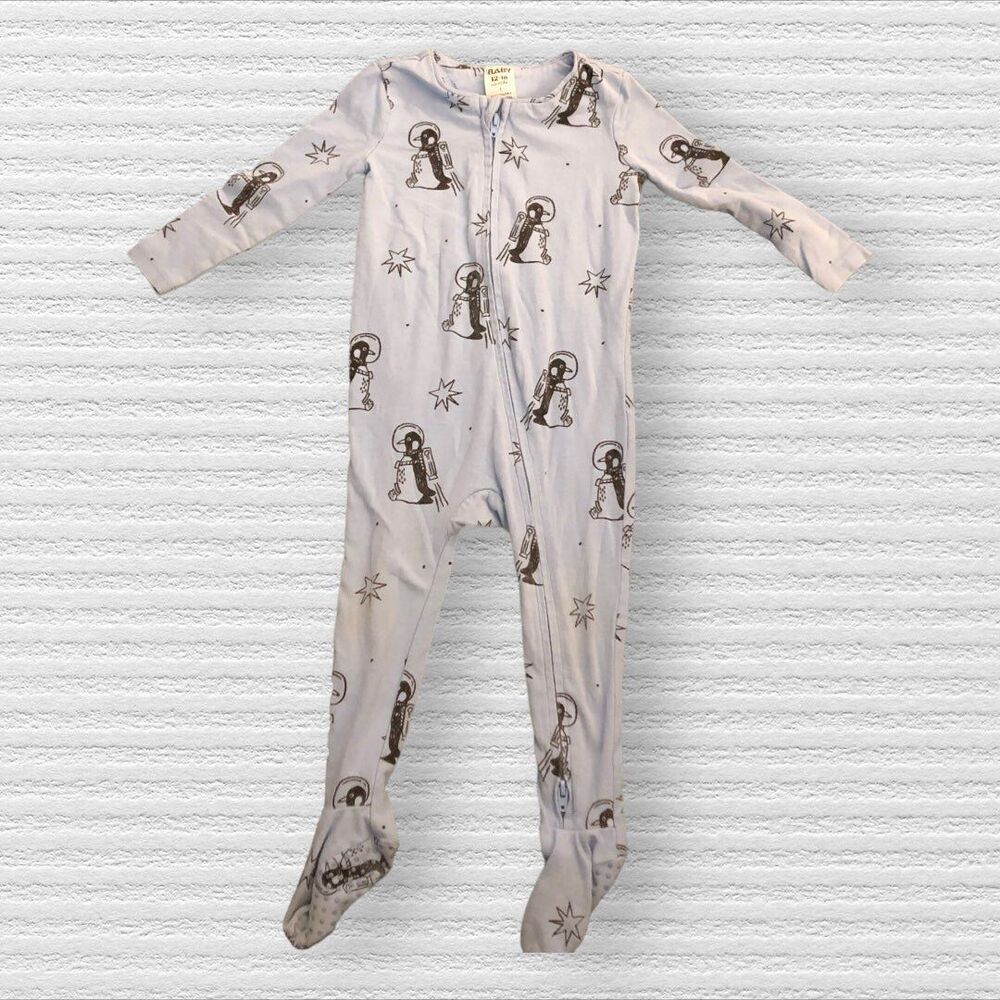 Cotton On 12-18m Penguin Outer Space Blue Baby Footie Sleeper